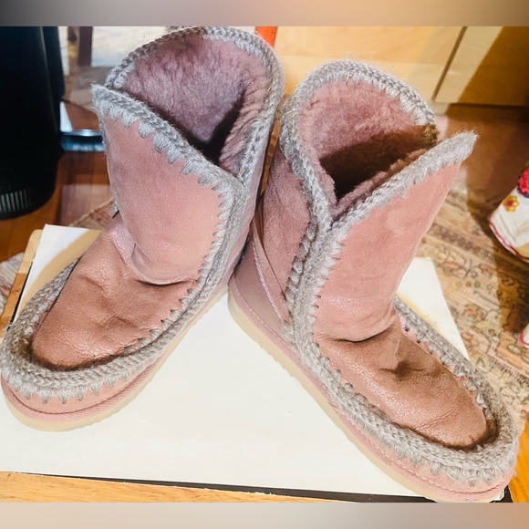 Mou Pink and Gray  Winter Boots - Picture 3 of 4